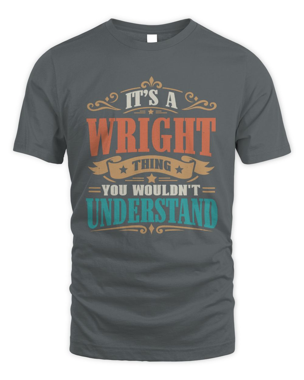 It’s a Name Thing Personalized Retro T-Shirt WRIGHT M1-47 / Unisex Standard T-Shirt / charcoal