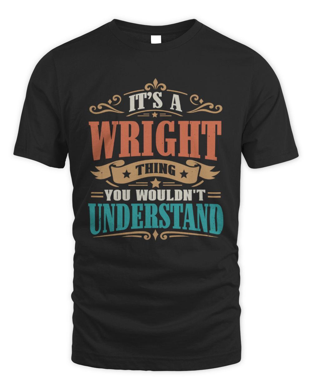 It’s a Name Thing Personalized Retro T-Shirt WRIGHT M1-47 / Unisex Standard T-Shirt / black