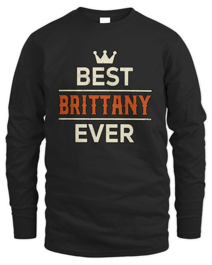 Best Your Name With Crown Shirt BRITTANY M1-59 / Men's Long Sleeved T-Shirt / black