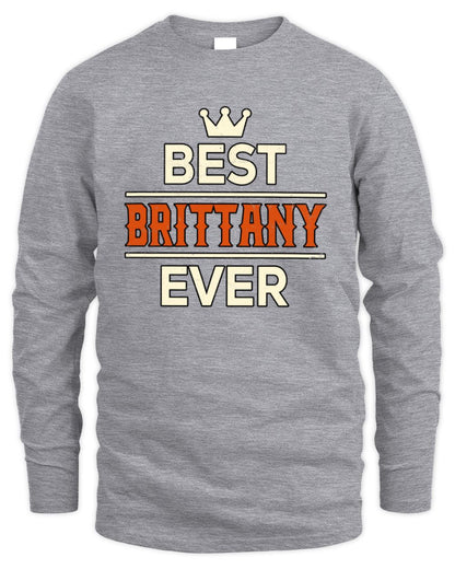 Best Your Name With Crown Shirt BRITTANY M1-59 / Men's Long Sleeved T-Shirt / sport grey