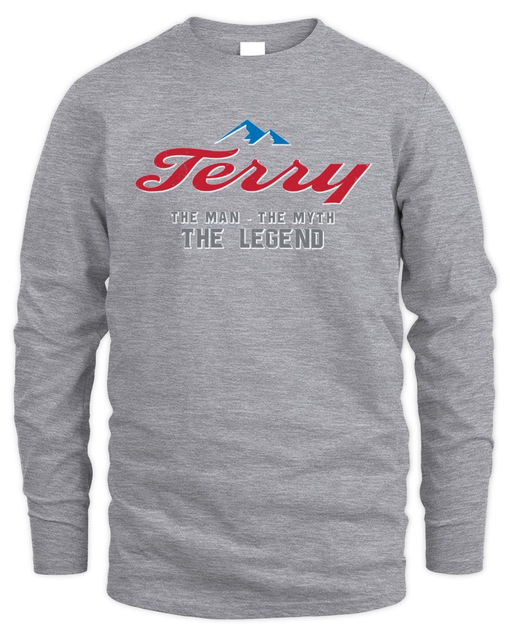 The Man The Myth The Legend Coors Light Beer T-Shirt TERRY M1-S84 / Men's Long Sleeved T-Shirt / sport grey
