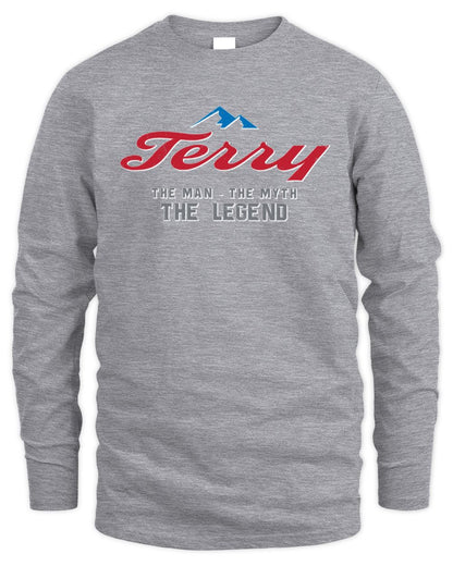 The Man The Myth The Legend Coors Light Beer T-Shirt TERRY M1-S84 / Men's Long Sleeved T-Shirt / sport grey