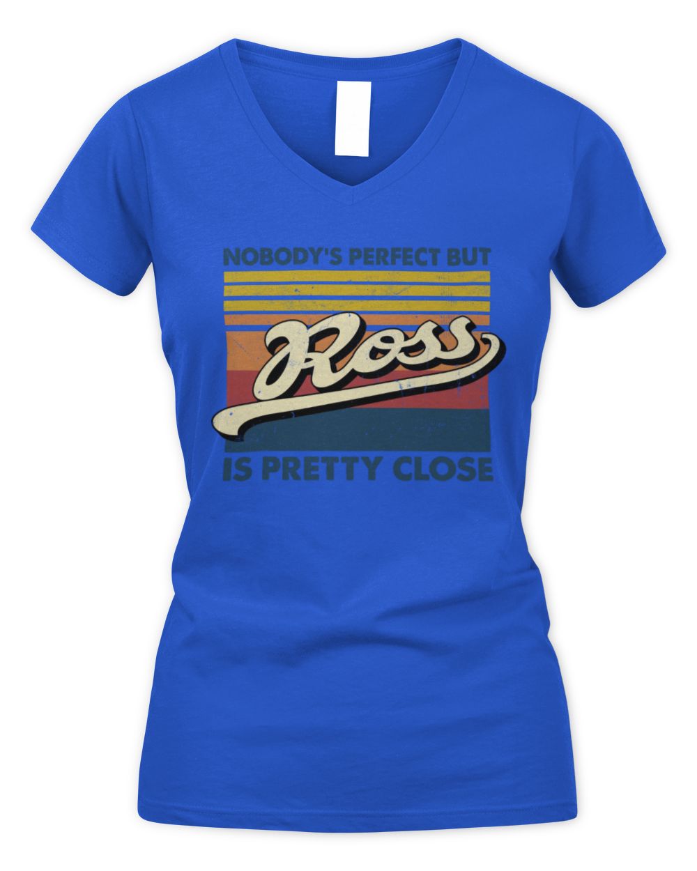 Nobody's Perfect But Your Name Is Pretty Close Retro Shirt ROSS M1-65 / Women's V-Neck T-Shirt / royal