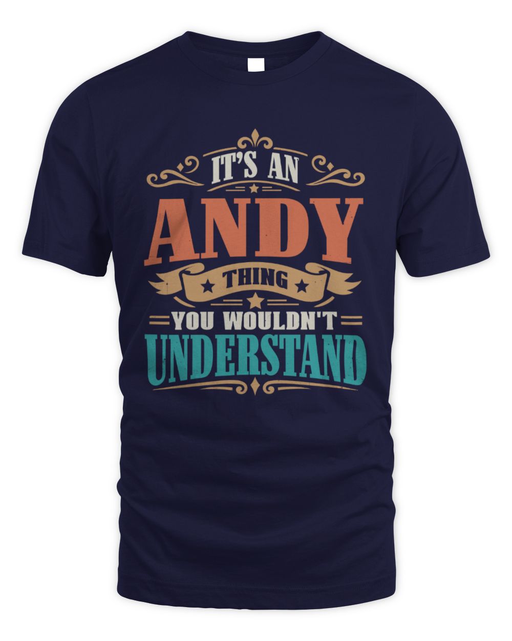 It’s a Name Thing Personalized Retro T-Shirt ANDY M1-47 / Unisex Standard T-Shirt / navy
