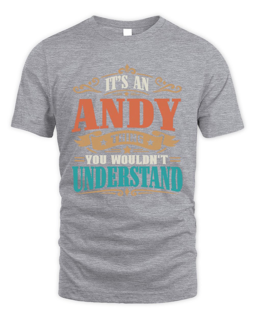 It’s a Name Thing Personalized Retro T-Shirt ANDY M1-47 / Unisex Standard T-Shirt / sport grey