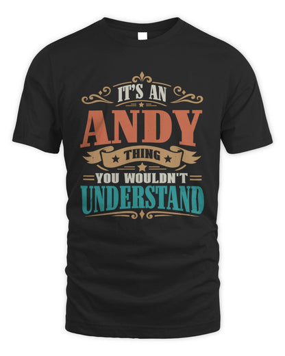 It’s a Name Thing Personalized Retro T-Shirt ANDY M1-47 / Unisex Standard T-Shirt / black