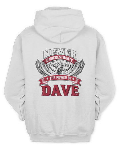Never Underestimate Your Name Eagle Mountain Shirt DAVE M1-61 / Unisex Hoodie / white