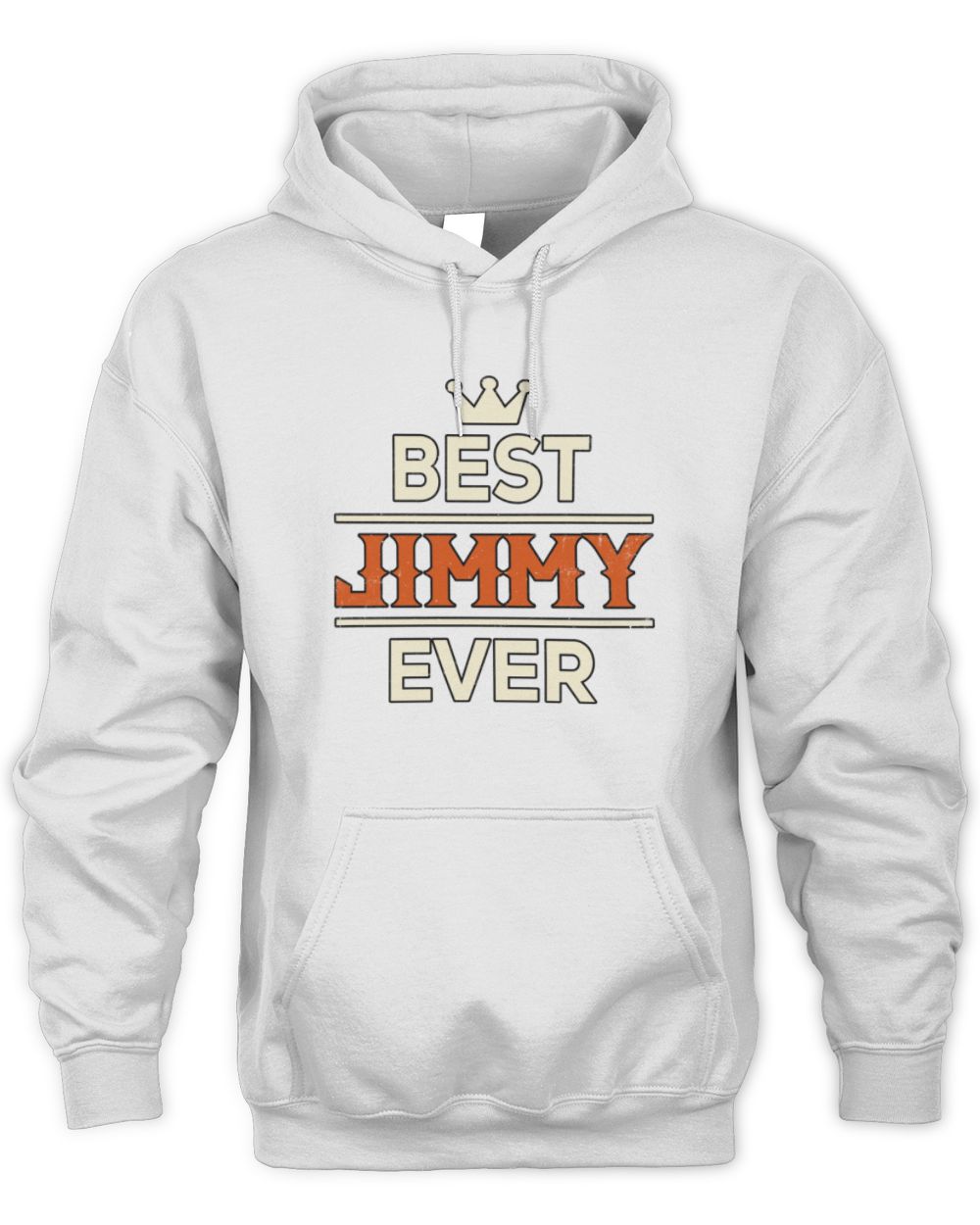 Best Your Name With Crown Shirt JIMMY M1-59 / Unisex Hoodie / white