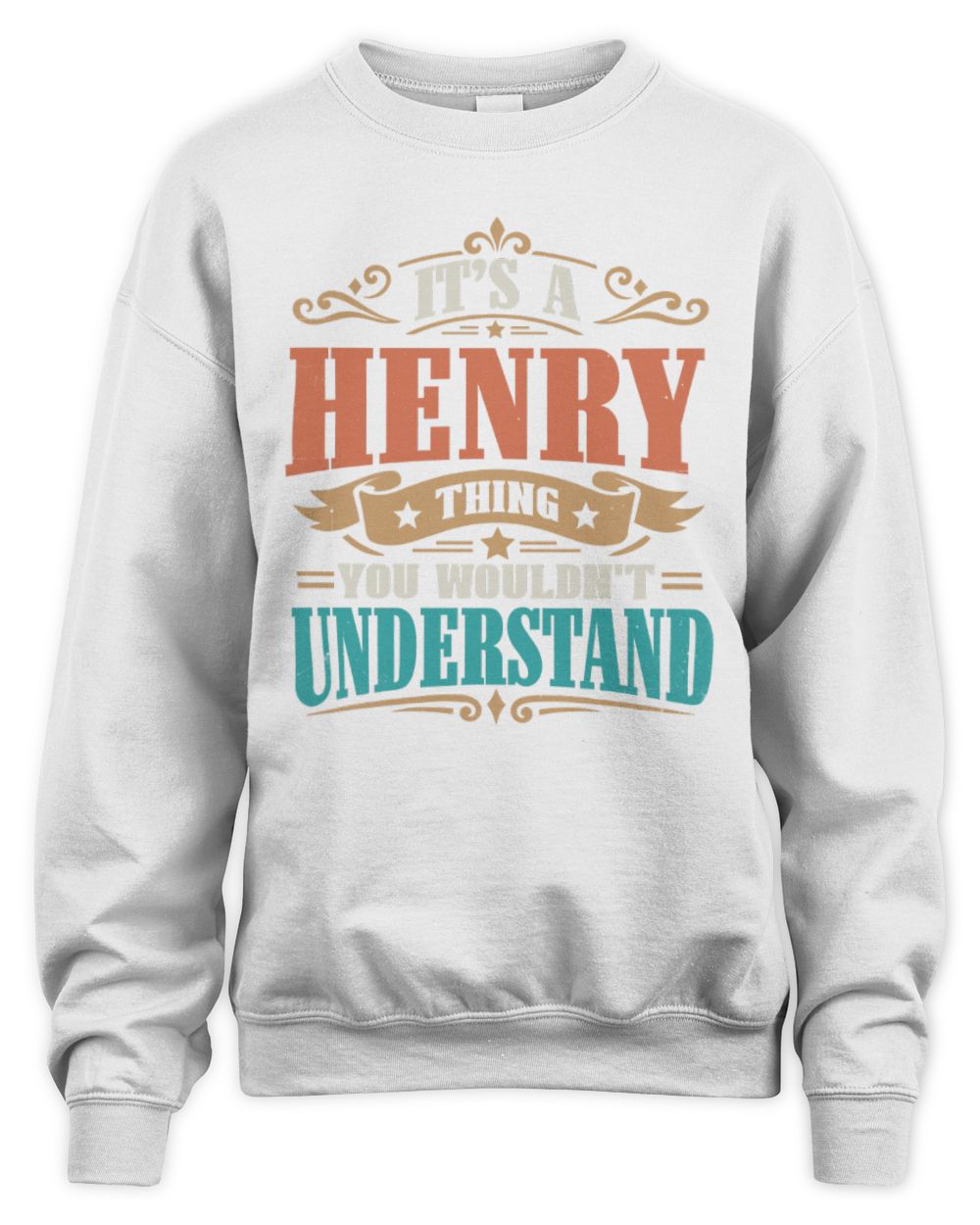 It’s a Name Thing Personalized Retro T-Shirt HENRY M1-47 / Unisex Sweatshirt / white