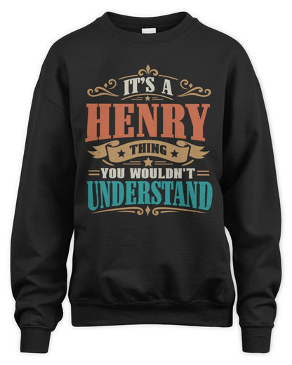It’s a Name Thing Personalized Retro T-Shirt HENRY M1-47 / Unisex Sweatshirt / black