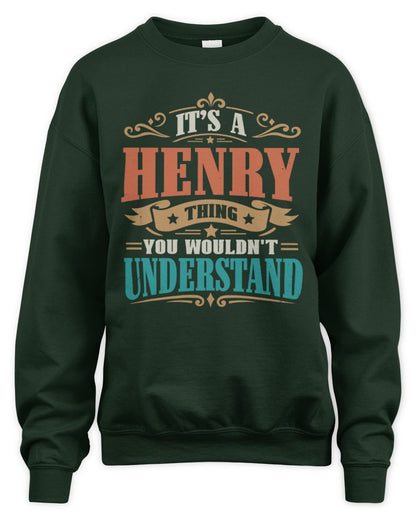 It’s a Name Thing Personalized Retro T-Shirt HENRY M1-47 / Unisex Sweatshirt / forest green