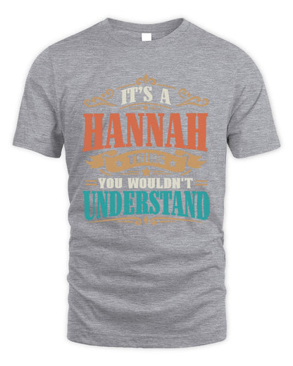 It’s a Name Thing Personalized Retro T-Shirt HANNAH M1-47 / Unisex Standard T-Shirt / sport grey