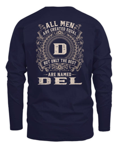 All Men Are Created Equal Cool Logo Shirt DEL M1-60 / Men's Long Sleeved T-Shirt / navy