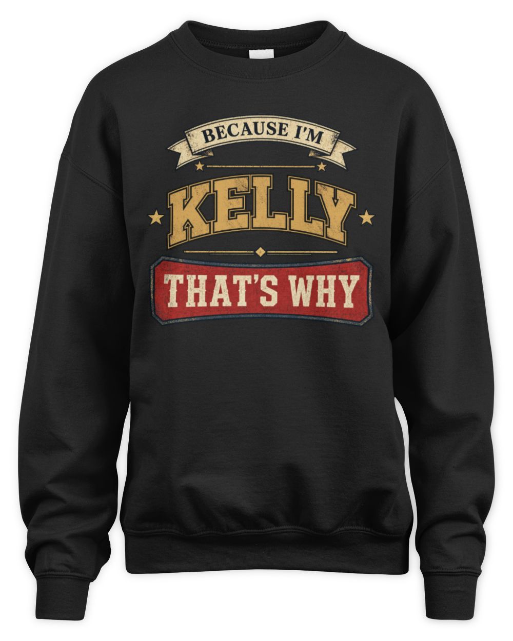 Because I'm Name That's Why Americana T-Shirt KELLY M1-S88 / Unisex Sweatshirt / black