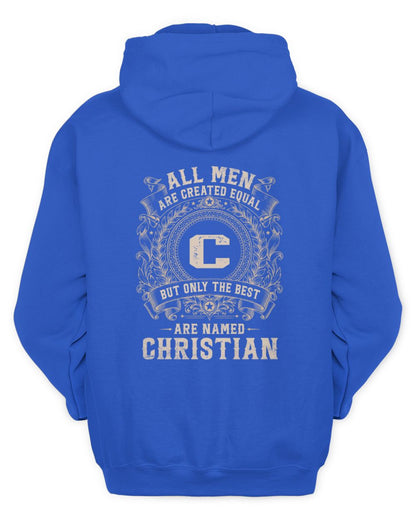 All Men Are Created Equal Cool Logo Shirt CHRISTIAN M1-60 / Unisex Hoodie / royal