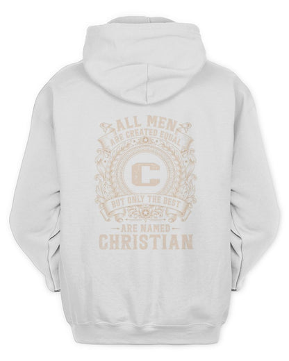 All Men Are Created Equal Cool Logo Shirt CHRISTIAN M1-60 / Unisex Hoodie / white