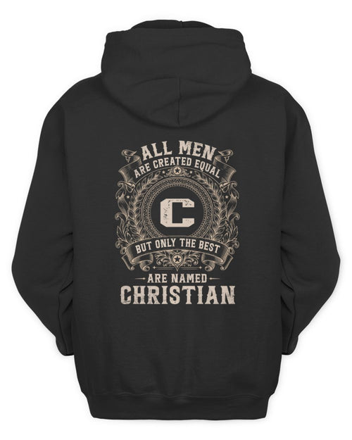 All Men Are Created Equal Cool Logo Shirt CHRISTIAN M1-60 / Unisex Hoodie / black