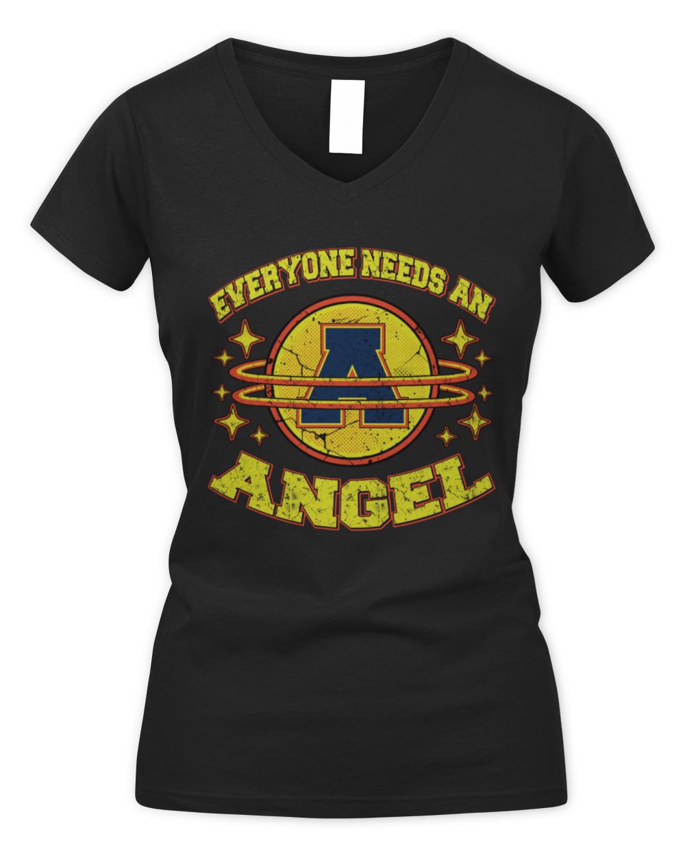 Everyone Needs a Your Name Shirt ANGEL M1-76 / Women's V-Neck T-Shirt / black