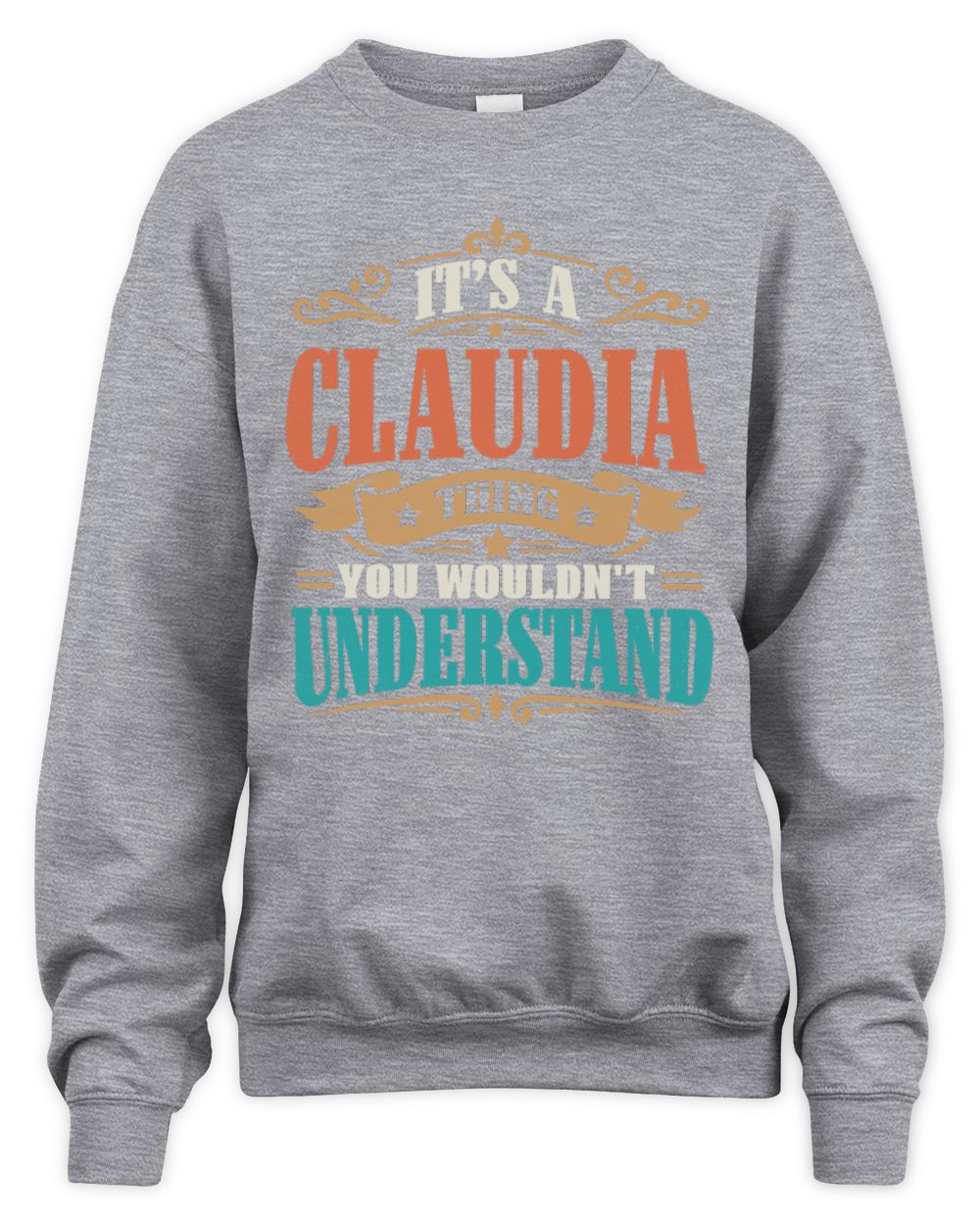 It’s a Name Thing Personalized Retro T-Shirt CLAUDIA M1-47 / Unisex Sweatshirt / sport grey