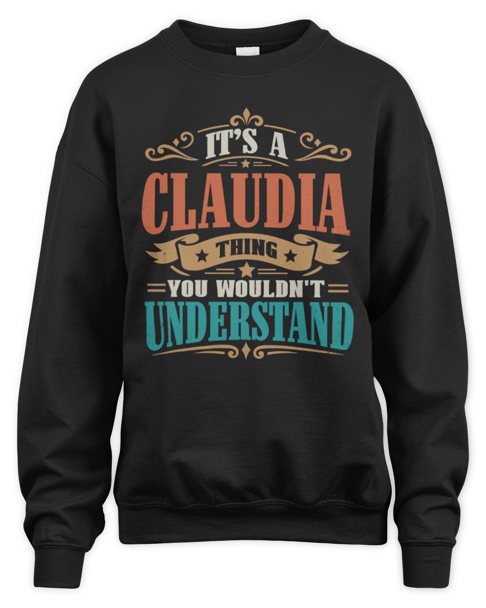 It’s a Name Thing Personalized Retro T-Shirt CLAUDIA M1-47 / Unisex Sweatshirt / black