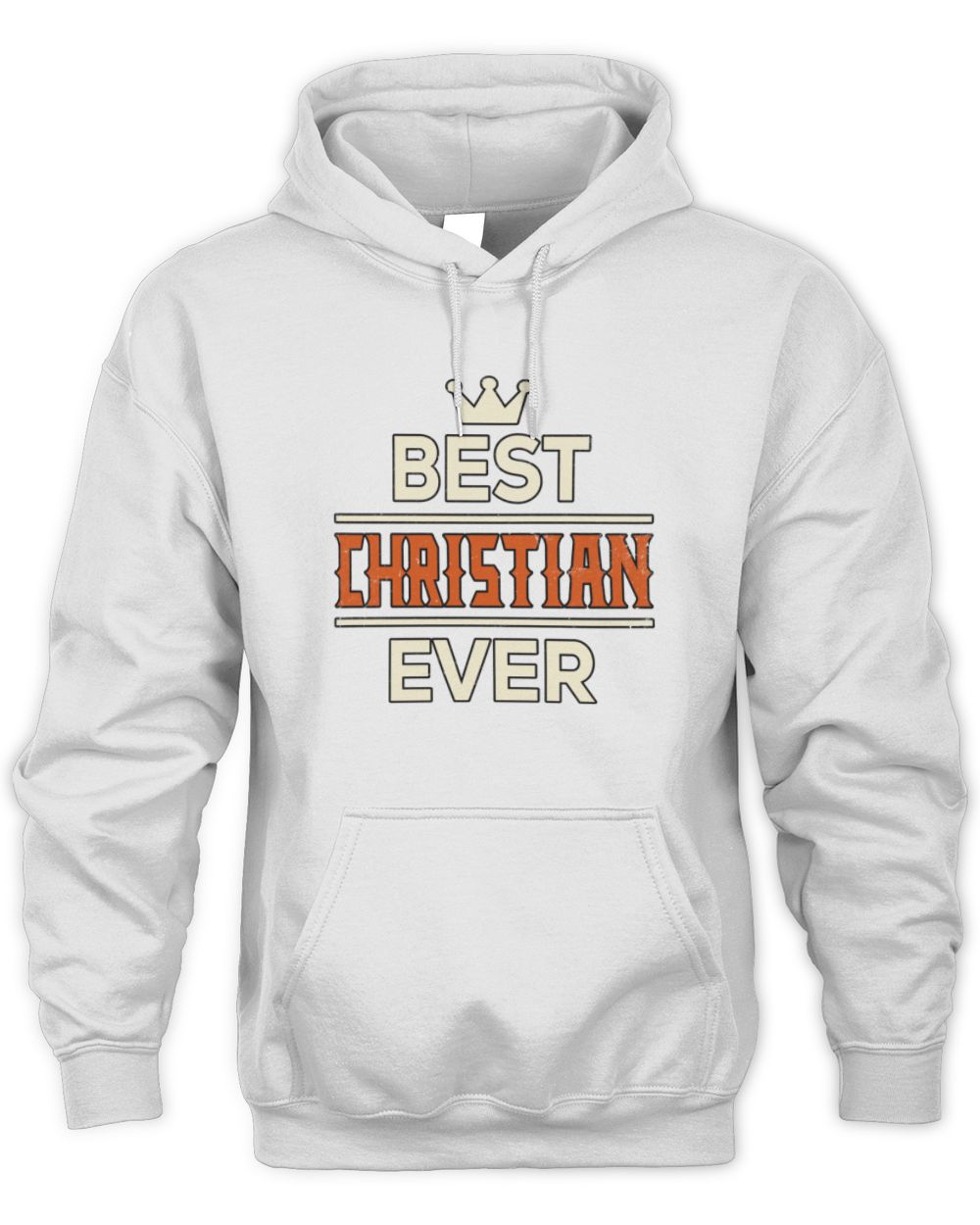 Best Your Name With Crown Shirt CHRISTIAN M1-59 / Unisex Hoodie / white