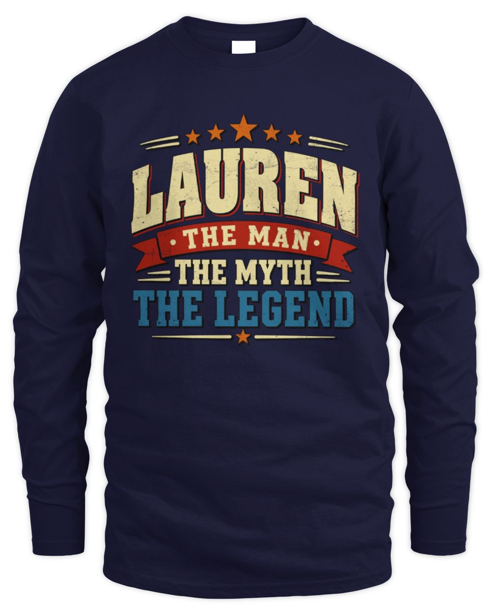 The Man The Myth The Legend Ribbon Vintage T-Shirt LAUREN M1-56 / Men's Long Sleeved T-Shirt / navy