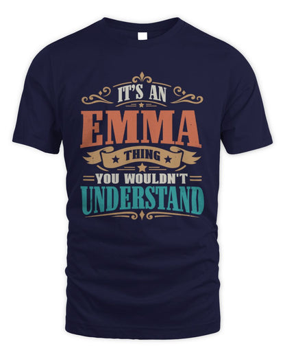 It’s a Name Thing Personalized Retro T-Shirt EMMA M1-47 / Unisex Standard T-Shirt / navy