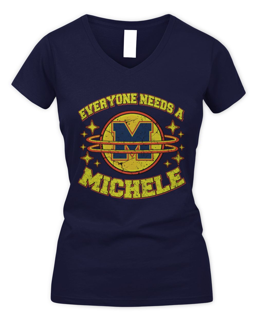 Everyone Needs a Your Name Shirt MICHELE M1-76 / Women's V-Neck T-Shirt / navy