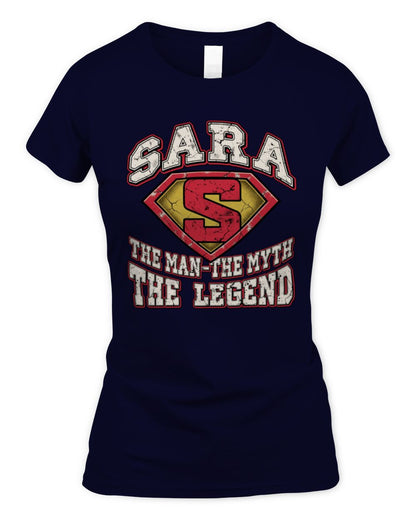 The Man The Myth The Legend Superman Graphic T-Shirt SARA M1-74 / Women's Standard T-Shirt / navy
