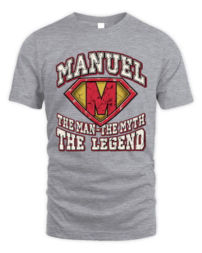 The Man The Myth The Legend Superman Graphic T-Shirt MANUEL M1-74 / Unisex Standard T-Shirt / sport grey