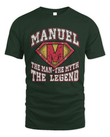 The Man The Myth The Legend Superman Graphic T-Shirt MANUEL M1-74 / Unisex Standard T-Shirt / forest green