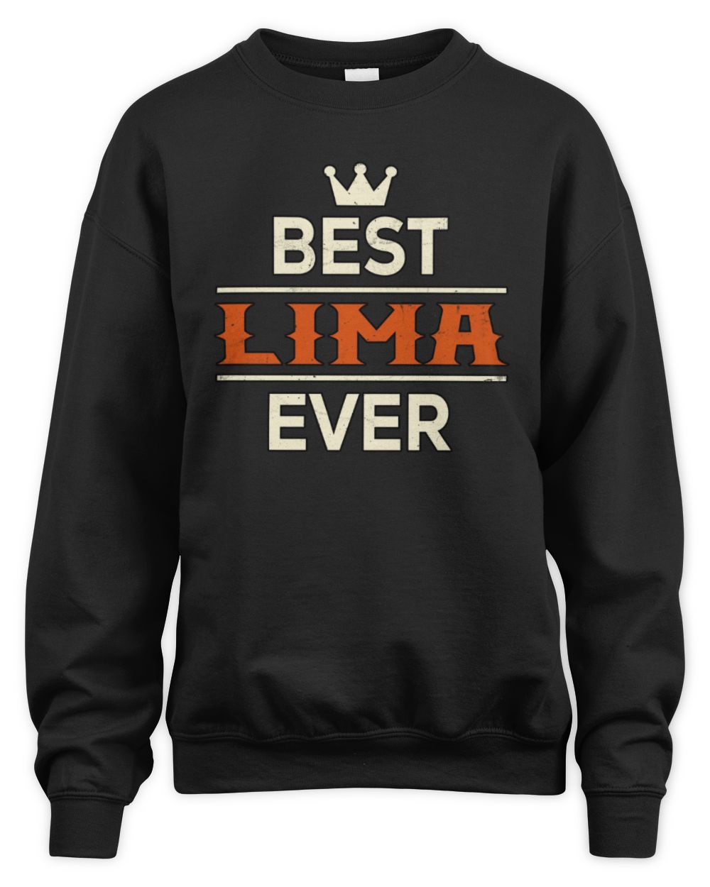 Best Your Name With Crown Shirt LIMA M1-59 / Unisex Sweatshirt / black
