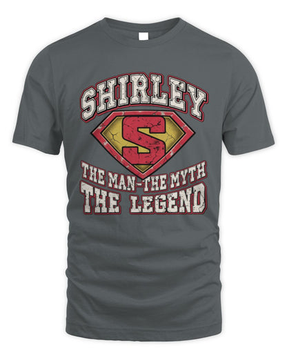 The Man The Myth The Legend Superman Graphic T-Shirt SHIRLEY M1-74 / Unisex Standard T-Shirt / charcoal