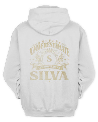 Never Underestimate Your Name Luxury Logo Shirt SILVA M1-63 / Unisex Hoodie / white
