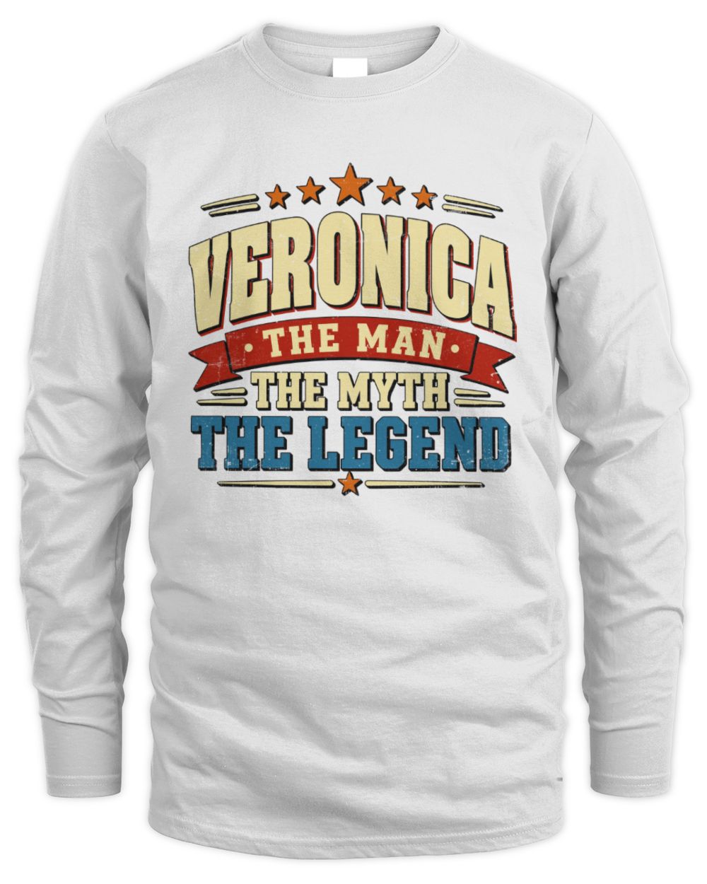 The Man The Myth The Legend Ribbon Vintage T-Shirt VERONICA M1-56 / Men's Long Sleeved T-Shirt / white