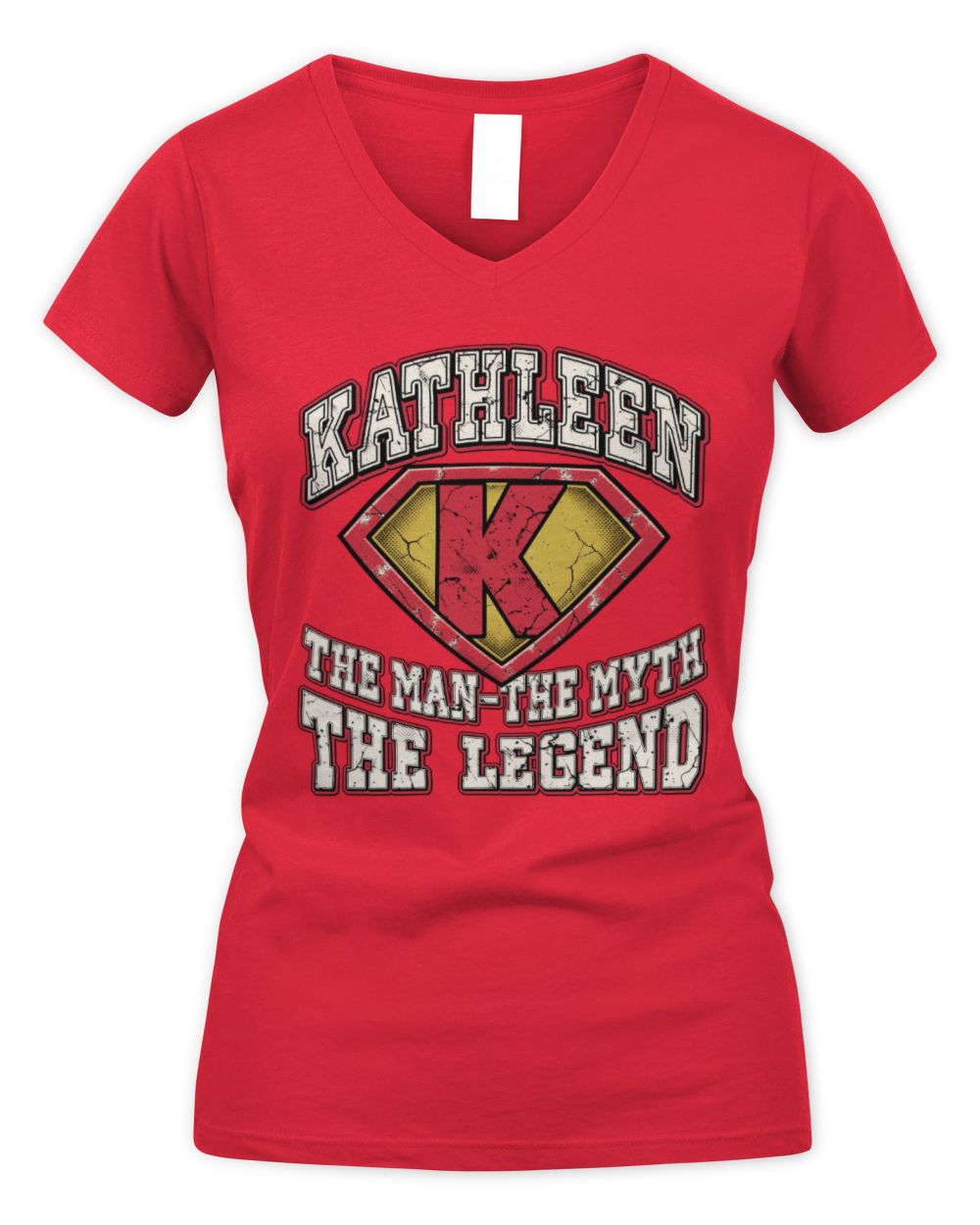 The Man The Myth The Legend Superman Graphic T-Shirt KATHLEEN M1-74 / Women's V-Neck T-Shirt / red
