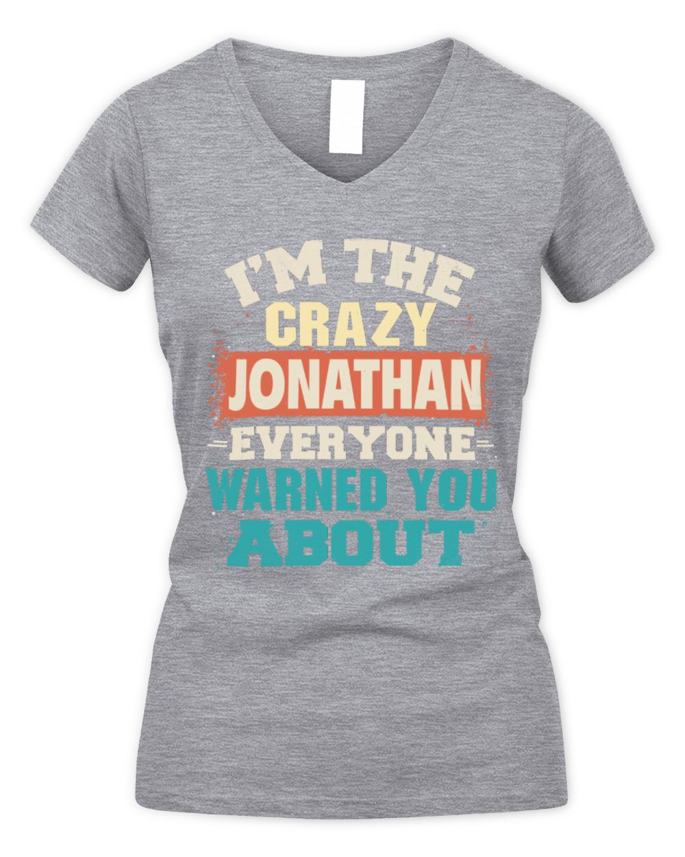 I'm the Crazy One Everyone Warned You About Retro Graphic T-Shirt JONATHAN M1-70 / Women's V-Neck T-Shirt / sport grey
