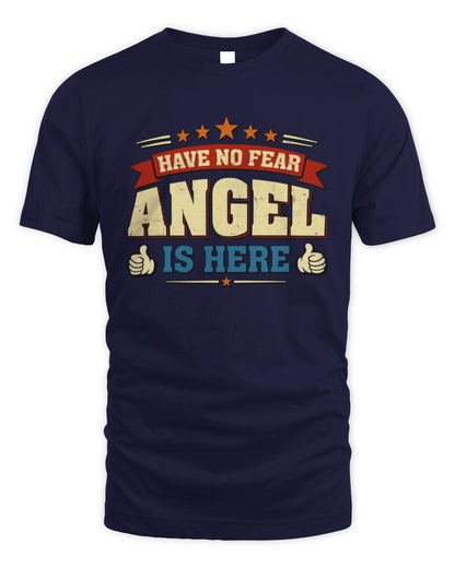 Have No Fear Your Name Is Here Cool Graphic T-Shirt ANGEL M1-71 / Unisex Standard T-Shirt / navy