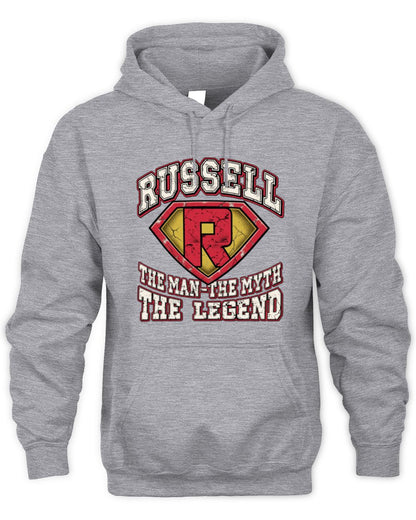 The Man The Myth The Legend Superman Graphic T-Shirt RUSSELL M1-74 / Unisex Hoodie / sport grey