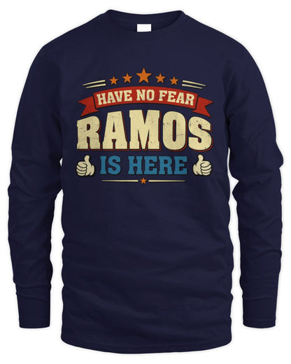 Have No Fear Your Name Is Here Cool Graphic T-Shirt RAMOS M1-71 / Men's Long Sleeved T-Shirt / navy