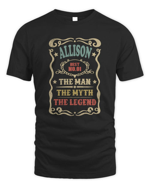 The Man The Myth The Legend Vintage Gold Wine Shirt ALLISON M1-52 / Unisex Standard T-Shirt / black