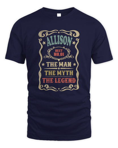 The Man The Myth The Legend Vintage Gold Wine Shirt ALLISON M1-52 / Unisex Standard T-Shirt / navy