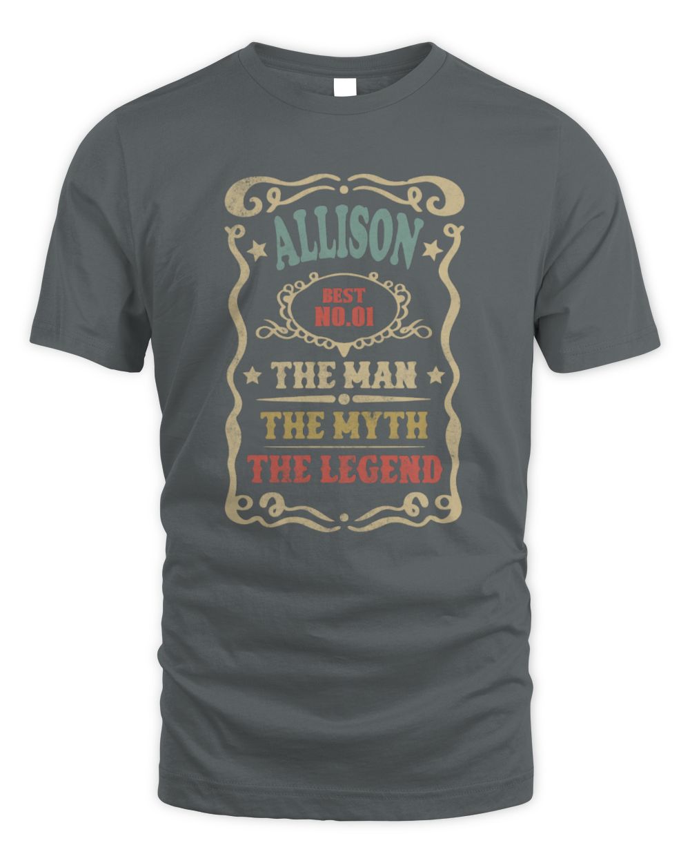 The Man The Myth The Legend Vintage Gold Wine Shirt ALLISON M1-52 / Unisex Standard T-Shirt / charcoal
