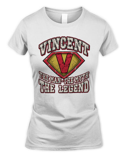 The Man The Myth The Legend Superman Graphic T-Shirt VINCENT M1-74 / Women's Standard T-Shirt / white