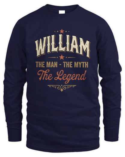 I'm Name I'm Not Rude I Just Have The Balls Funny T-Shirt WILLIAM M1-77 / Men's Long Sleeved T-Shirt / navy