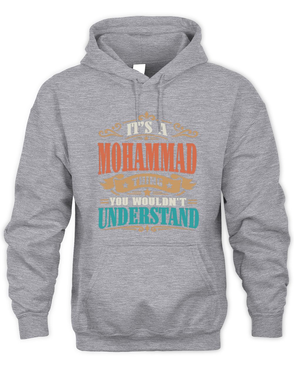 It’s a Name Thing Personalized Retro T-Shirt MOHAMMAD M1-47 / Unisex Hoodie / sport grey
