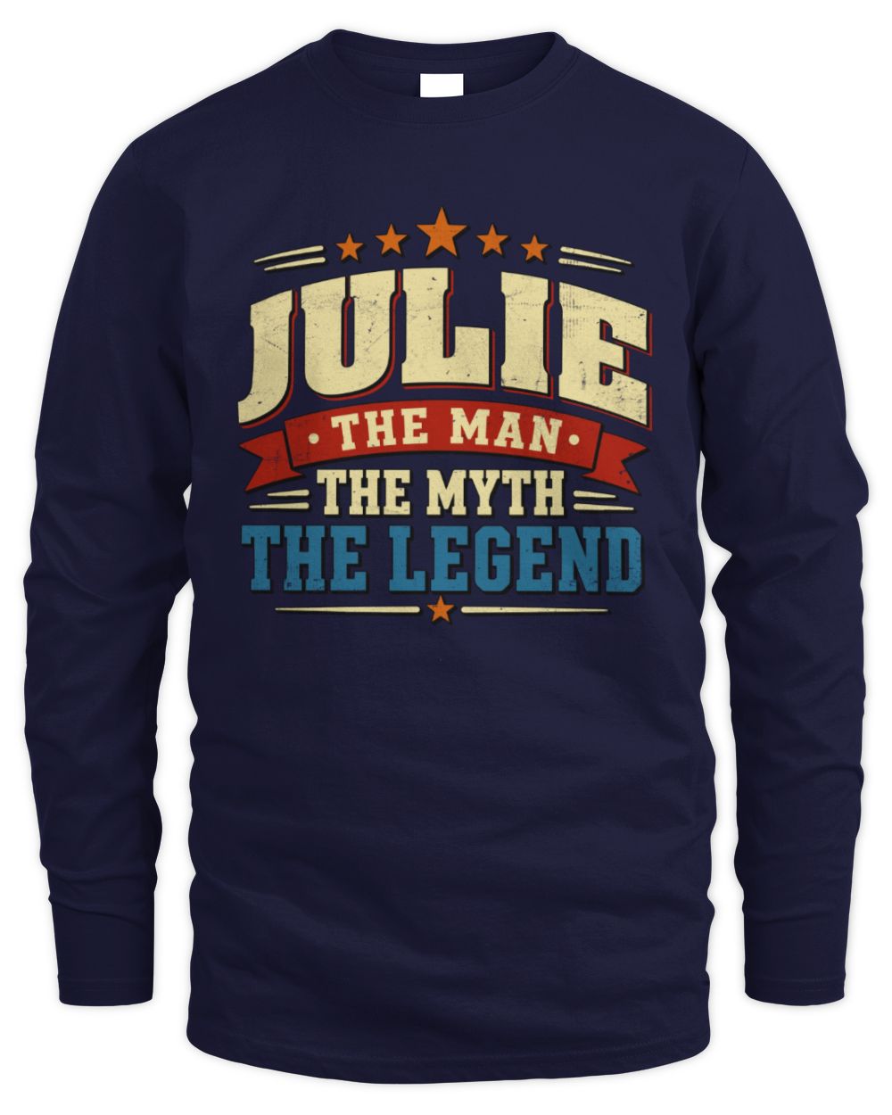 The Man The Myth The Legend Ribbon Vintage T-Shirt JULIE M1-56 / Men's Long Sleeved T-Shirt / navy