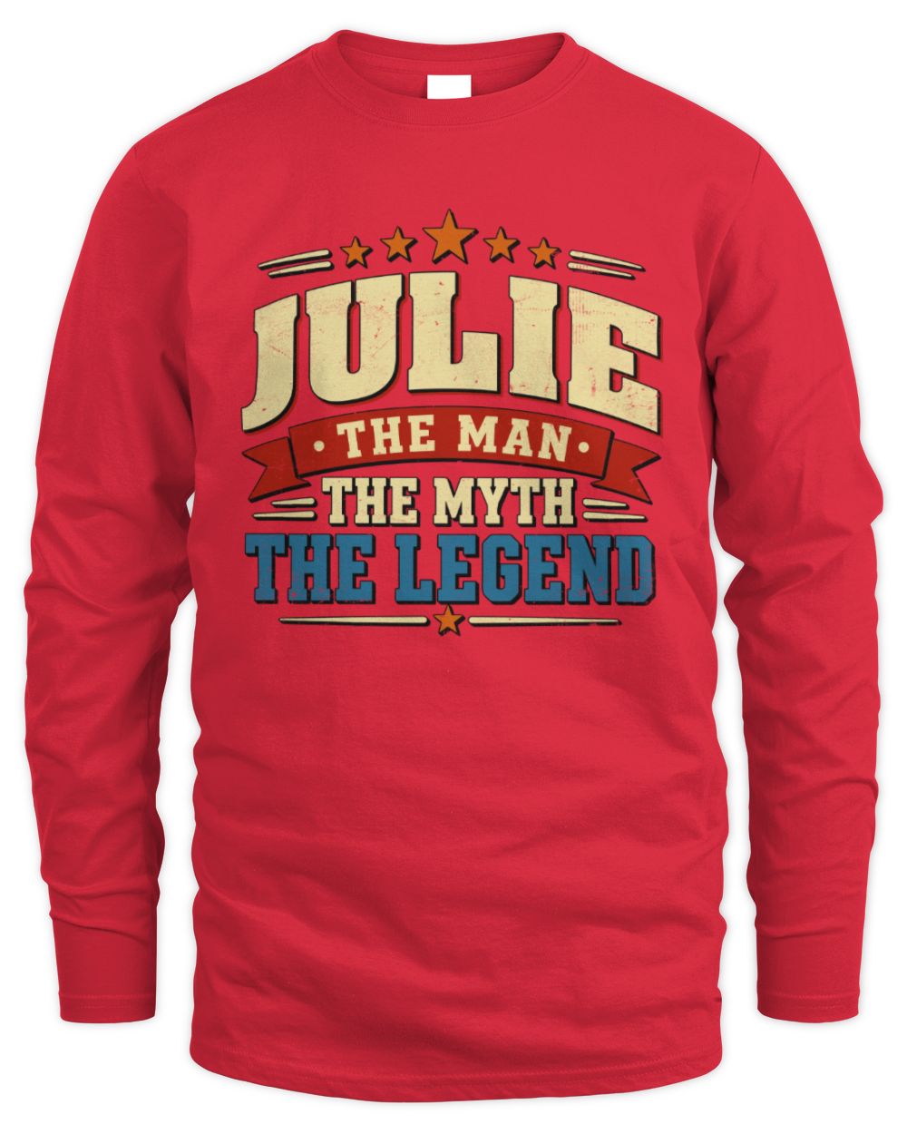 The Man The Myth The Legend Ribbon Vintage T-Shirt JULIE M1-56 / Men's Long Sleeved T-Shirt / red