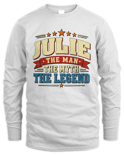 The Man The Myth The Legend Ribbon Vintage T-Shirt JULIE M1-56 / Men's Long Sleeved T-Shirt / white
