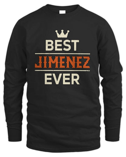 Best Your Name With Crown Shirt JIMENEZ M1-59 / Men's Long Sleeved T-Shirt / black